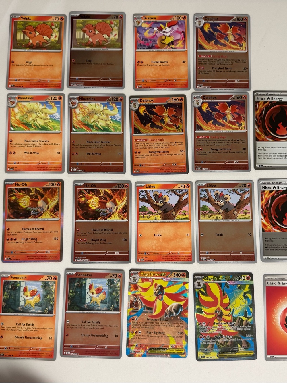 Pokemon Chaos Rising Fire Type Card Lot